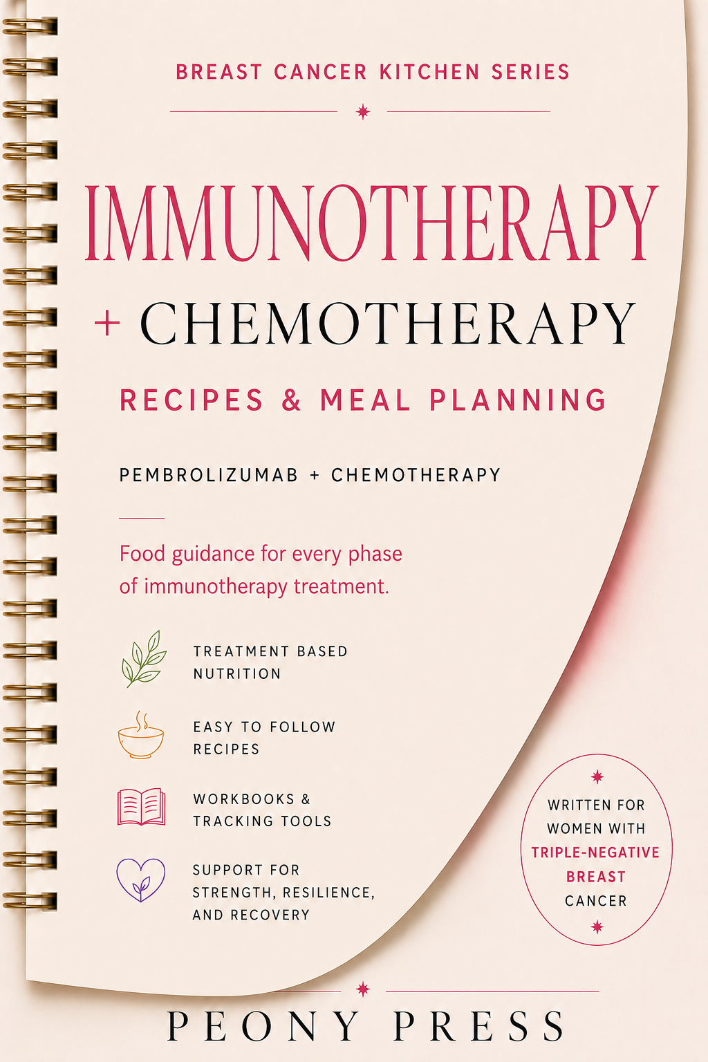 Immunotherapy and Chemotherapy cookbook cover in the Breast Cancer Kitchen Series