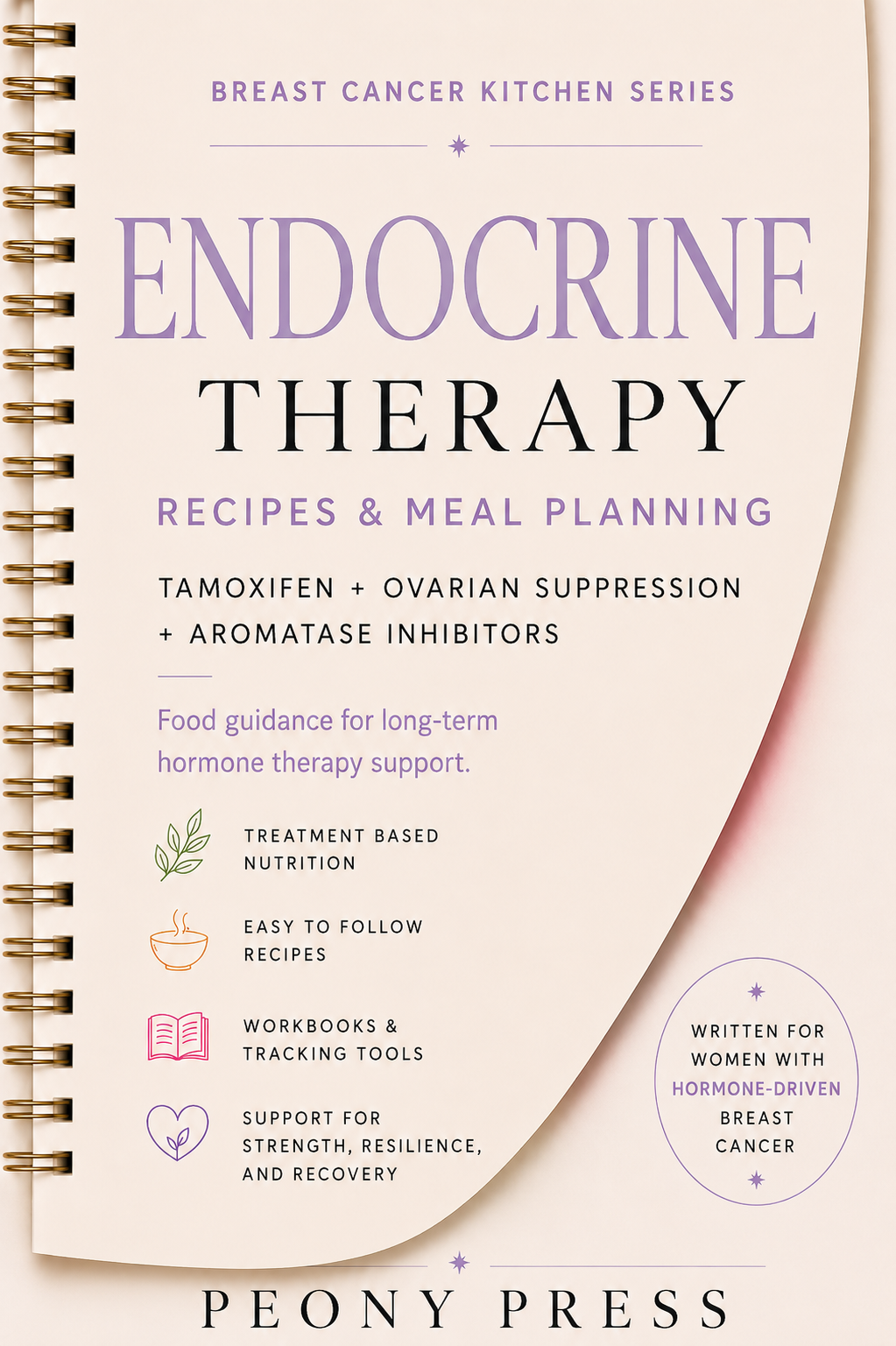 Endocrine Therapy cookbook cover in the Breast Cancer Kitchen Series